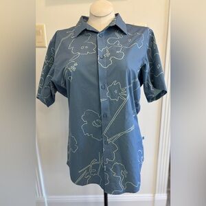 Lululemon Airing Easy Short Sleeve Button Down classic fit Shirt XL